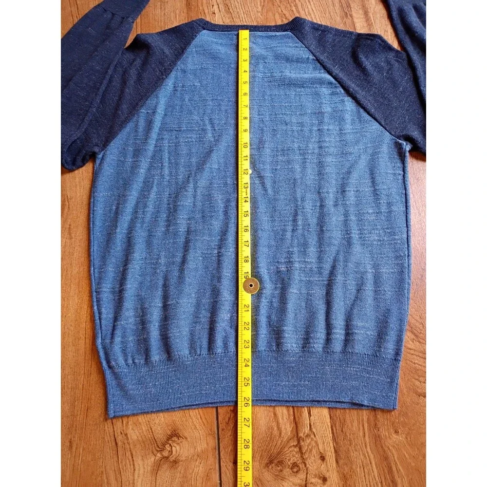 J.Crew Blue Raglan Sweater 100% Cotton M